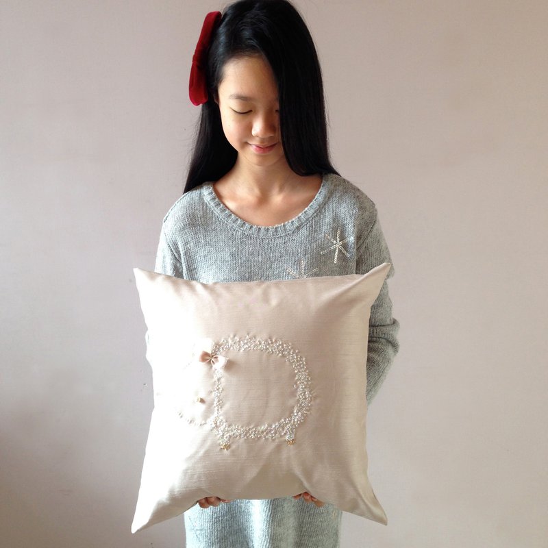 收藏级法式亮片刺绣抱枕 - 棉花糖咩咩 - 枕头/抱枕 - 宝石 金色