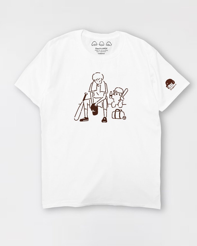 Muck likes baseball t-shirts - 女装 T 恤 - 棉．麻 白色