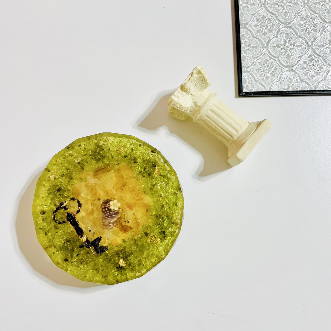 奥刚杯垫/烛台/摆饰/疗愈/招财开运/orgonite - 摆饰 - 半宝石 绿色
