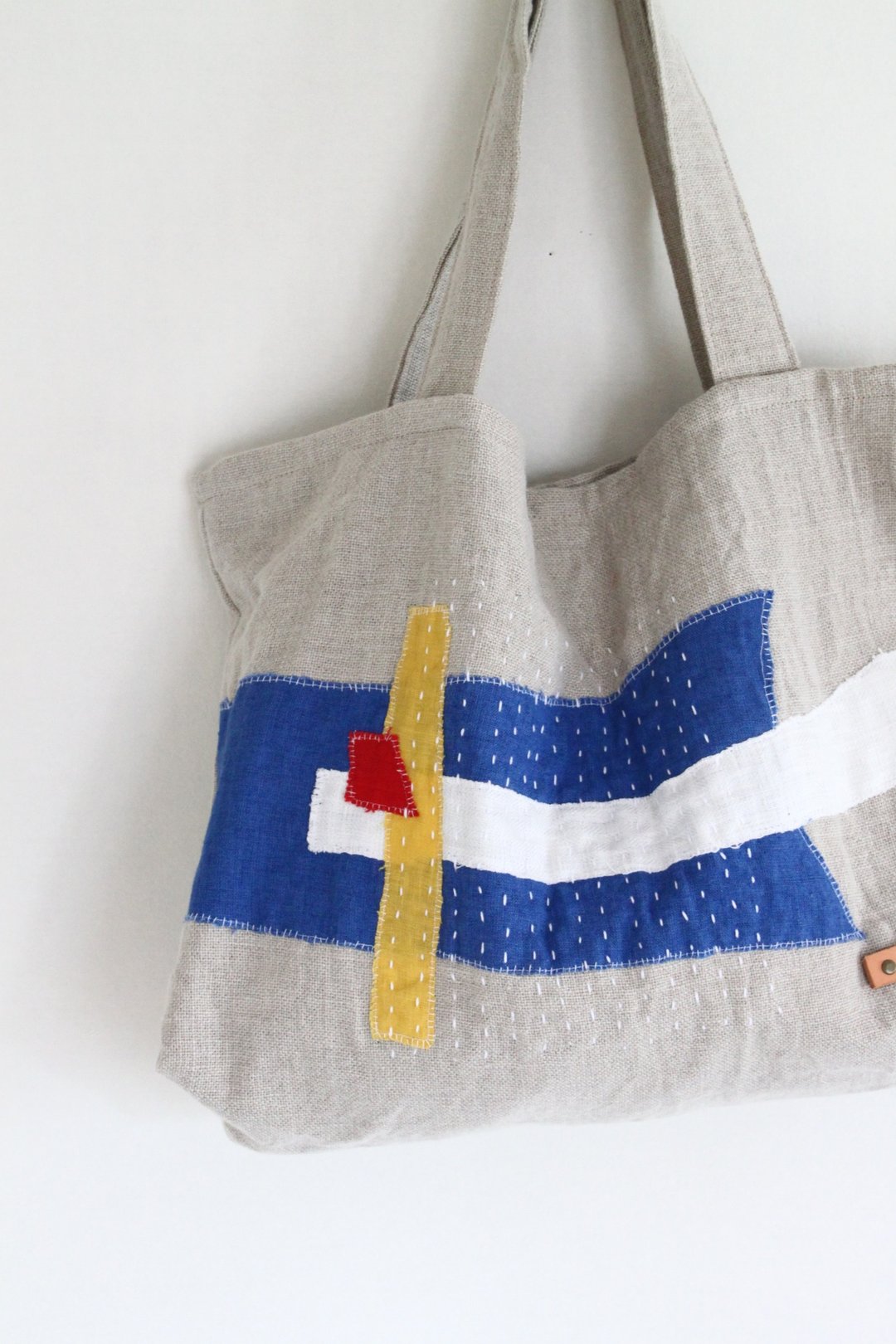 Collage tote bag river play · kamogawa - 手提包/手提袋 - 棉 白色