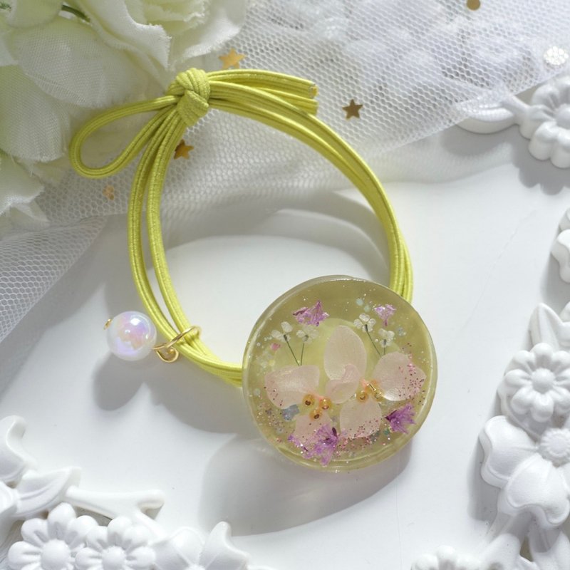 原创手工 干燥花 发圈 橡筋 滴胶 树脂 Resin Hair Accessory - 发饰 - 其他材质 