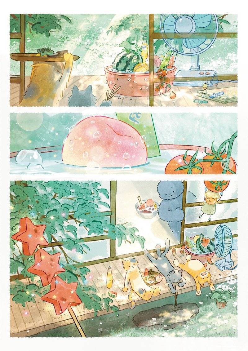 夏日庭院 - 卡片/明信片 - 纸 透明