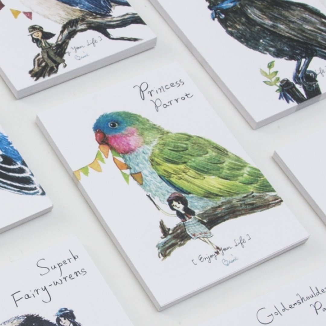 BIRDER 系列- 5 入随机明信片组 - 卡片/明信片 - 纸 白色
