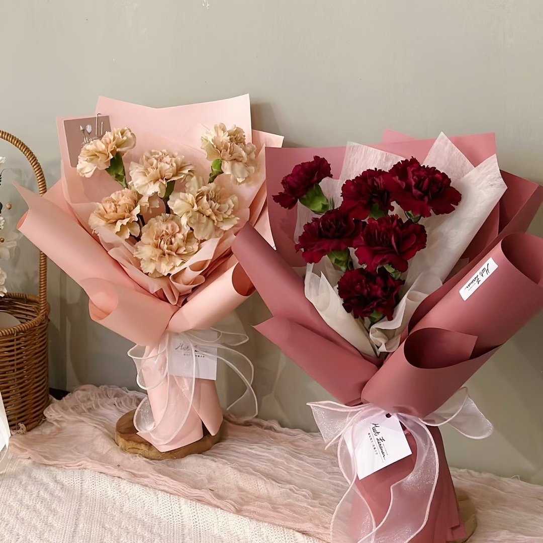 【遇见恒久】母亲节6朵鲜花康乃馨花束 共2款 限门市自取 - 干燥花/捧花 - 植物．花 