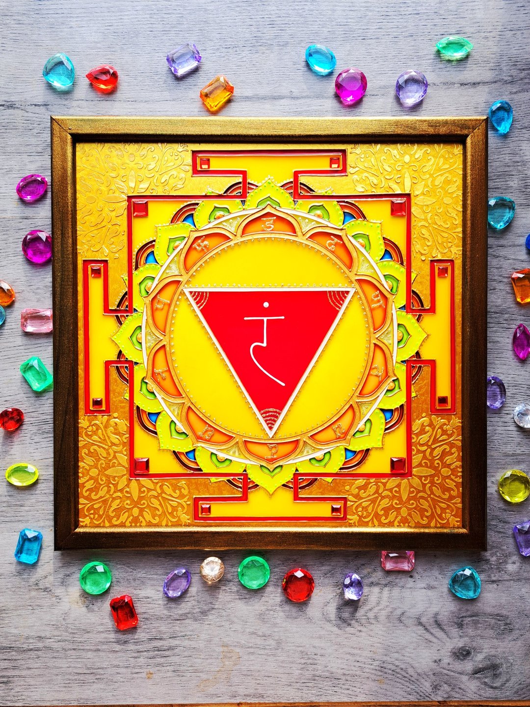 斯里兰卡Yantra 曼尼普拉查克拉吠陀占星术通电祝福Jyotish Vastu - 墙贴/壁贴 - 玻璃 多色