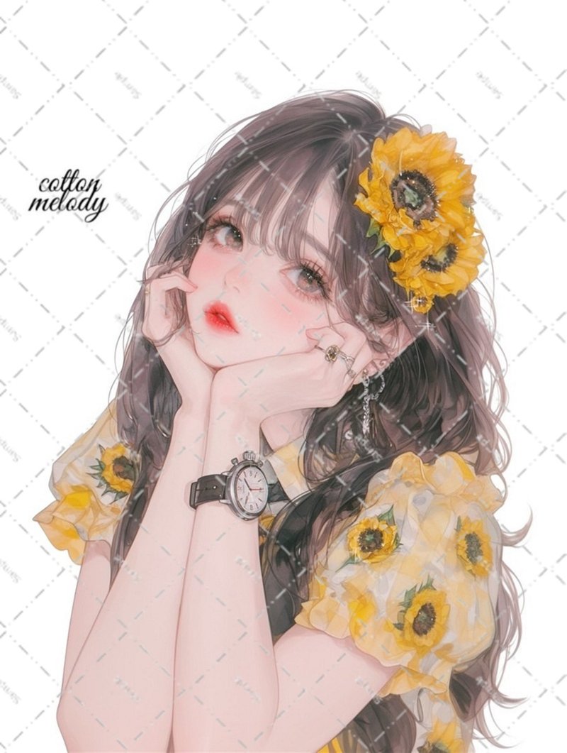 original sticker no.6160 人物贴纸 原创贴纸 女孩贴纸 原创人物贴纸 - 贴纸 - 纸 