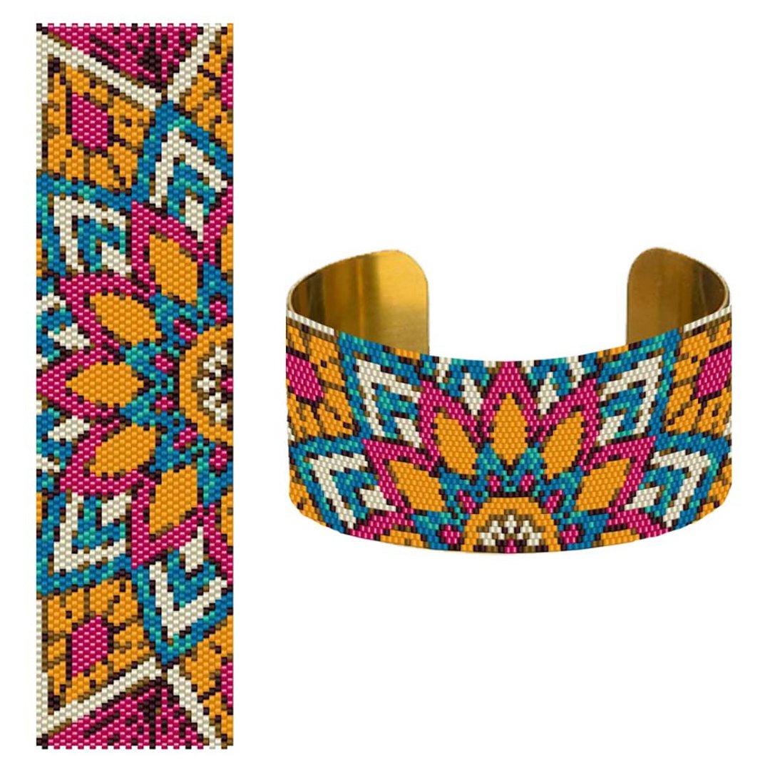 Peyote Pattern Bracelet, Beading Bracelet, Miyuki Delica Pattern, Peyote Stitch - 其他数码设计 - 其他材质 