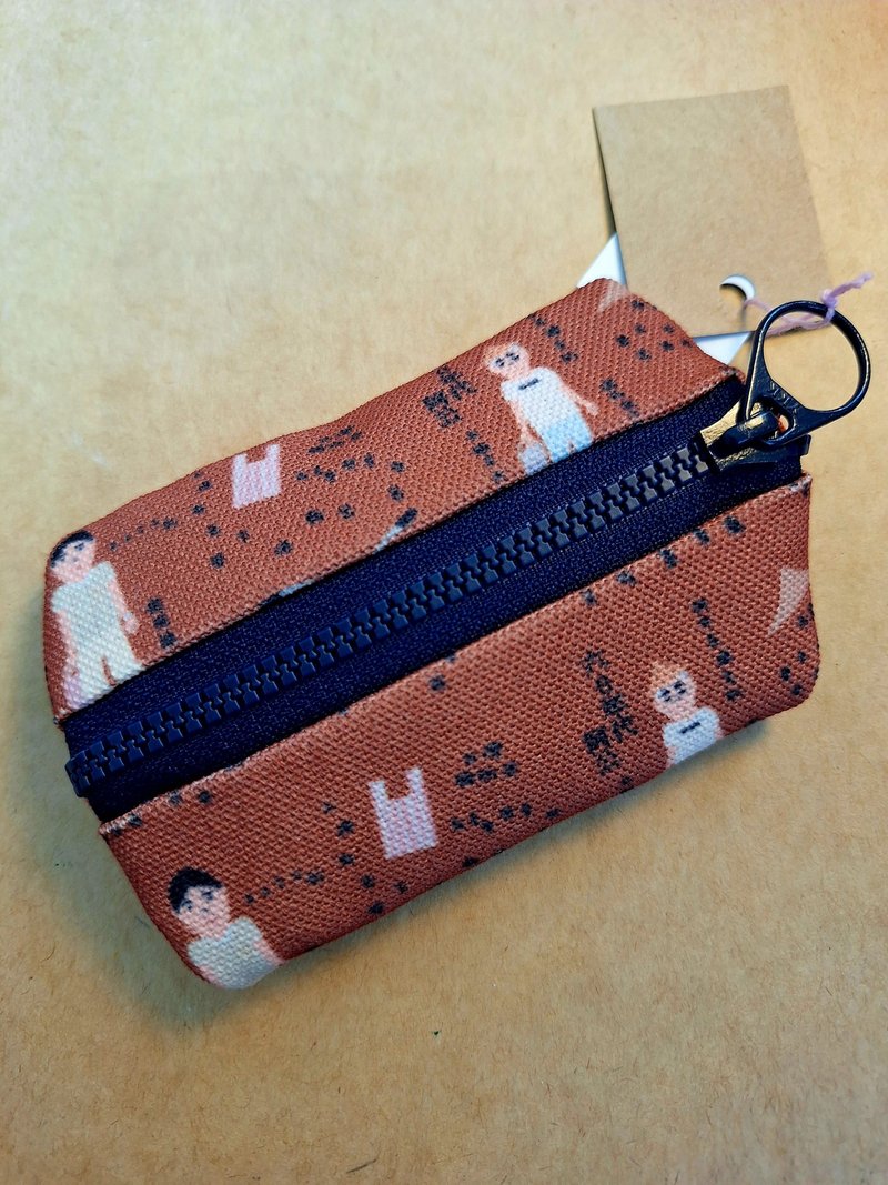 手作印花零钱包-台式古早男 - 零钱包 - 其他材质 