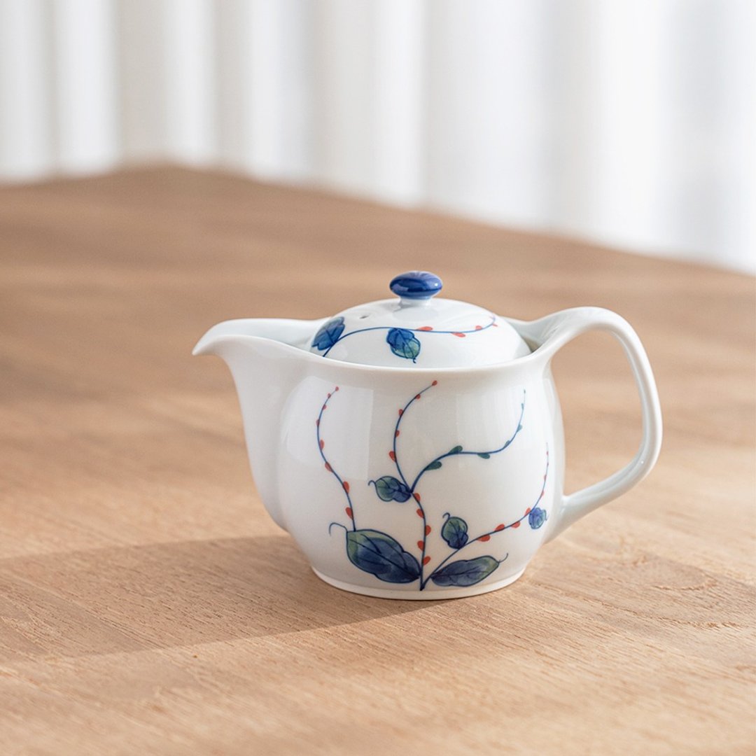【入厝礼物】水引草 茶壶 (250ml) - 茶具/茶杯 - 陶 白色