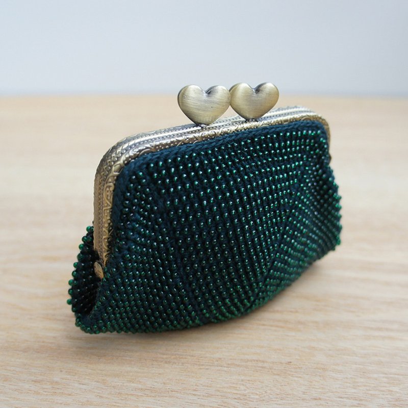 Ba-ba handmade Seedbeads crochet coinpurse No.1318 - 零钱包 - 其他材质 绿色