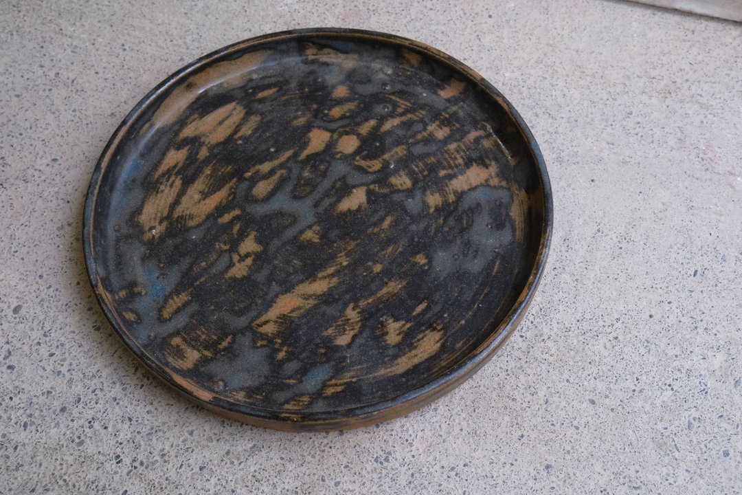 斑纹盘- 陶器 陶杯 盘 - 盘子/餐盘/盘架 - 陶 黑色