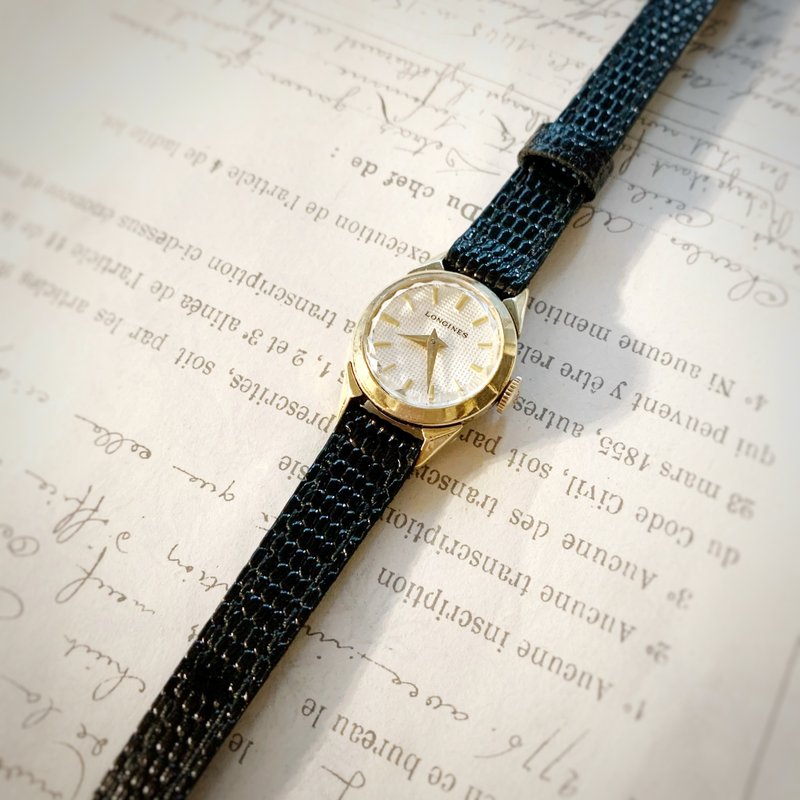 1970 年代浪琴手上链机械表 - 女表 - 其他金属 黑色