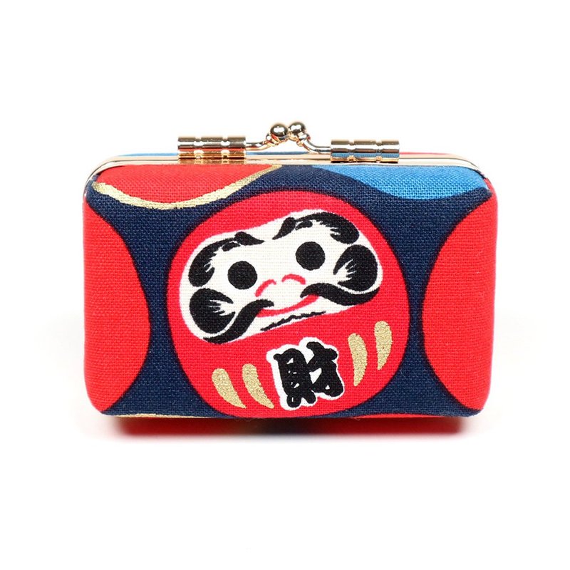 印章盒 口金 双人章 对章 公司大小章 - 财 必胜 达摩 不倒翁 (蓝 - 印章/印台 - 棉．麻 蓝色