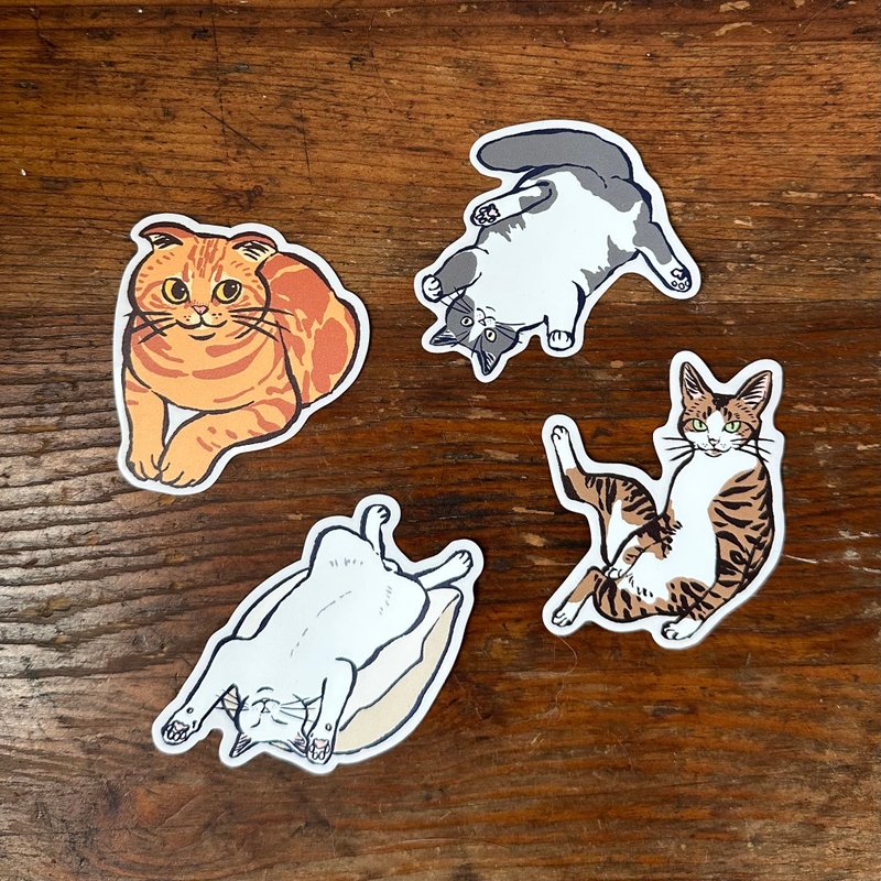 放松猫 防水贴纸 - 贴纸 - 塑料 多色
