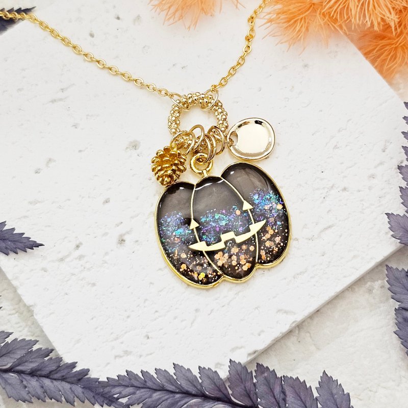 南瓜蹲完南瓜蹲 - 金色长项链【万圣节】 - 长链 - 其他金属 黑色