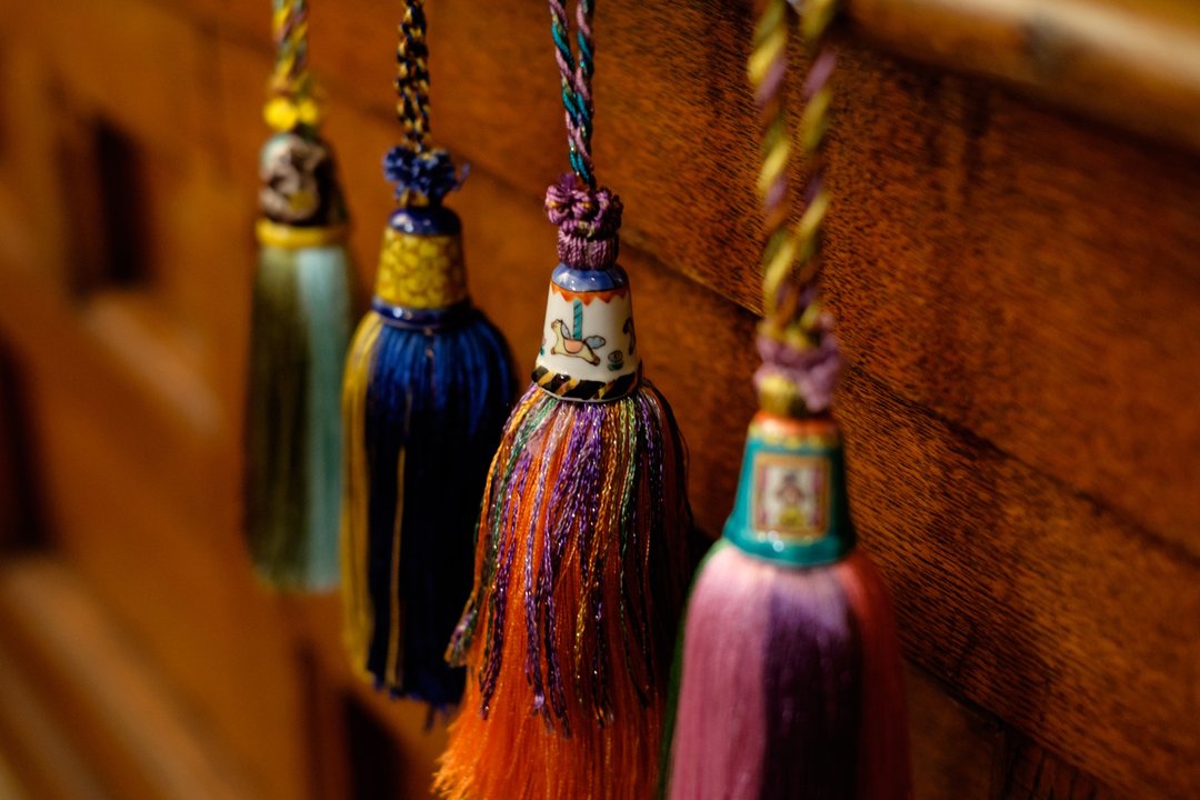 Kutani thimble tassel         No56 +tassel Ohni's color - 摆饰 - 陶 橘色