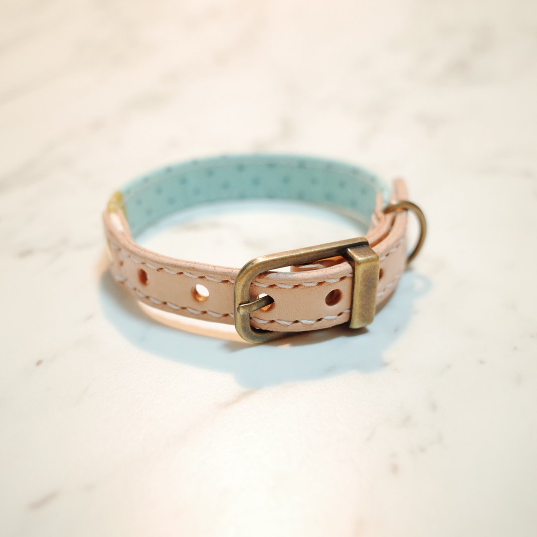 狗 大猫 项圈 S号 蒂芬妮有加分 Tiffany色 附铃铛 可加购吊牌 - 项圈/牵绳 - 棉 