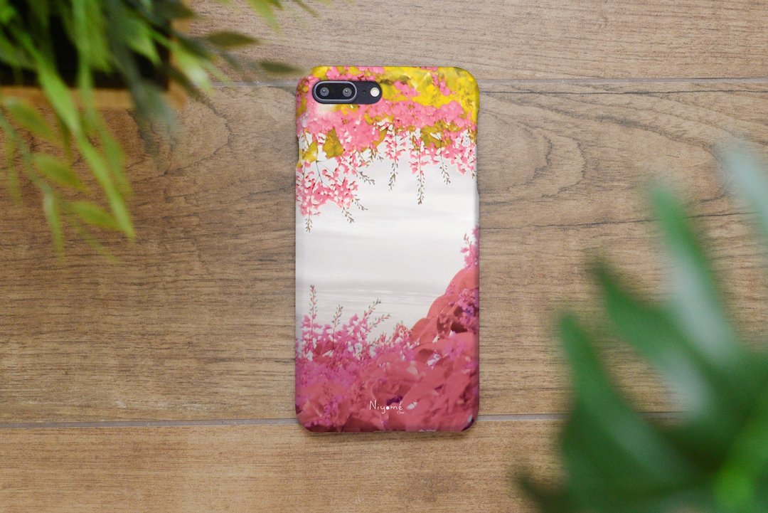 44-5 abstract leafs iphone case for iphone 6,7,8, plus iphone xs, iphone xs max - 手机壳/手机套 - 塑料 粉红色
