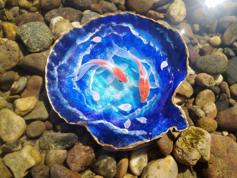 纯手绘星空鱼3D树脂画 万顷星河都是我赠予你的见面礼 永生鱼 - 摆饰 - 树脂 