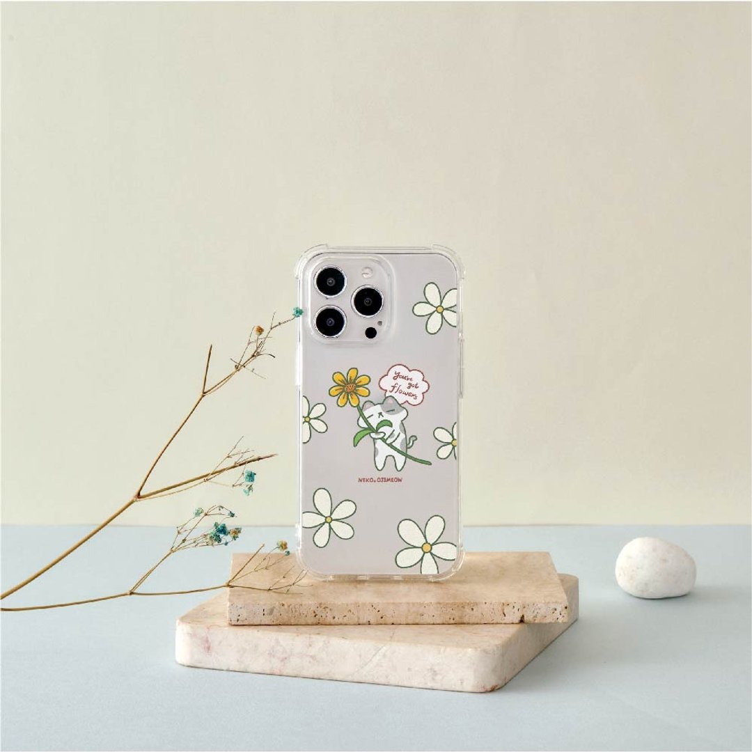 欧吉喵NEKO OJIMEOW抱着小菊花全气囊防摔iPhone手机壳 - 手机壳/手机套 - 塑料 透明