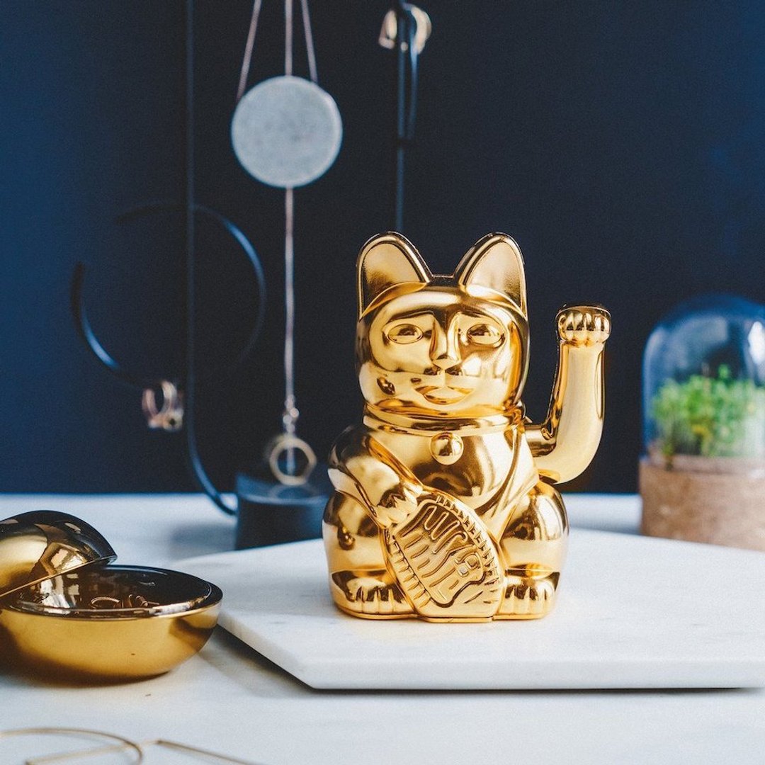 【夏日好礼】DONKEY PRODUCTS Maneki - Neko 幸运缤纷招财猫 - 摆饰 - 其他材质 金色