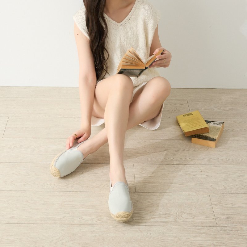 | 新品上市・夏日必备 | 迷雾蓝 素色系列草编鞋 +Plus - 女款休闲鞋 - 棉．麻 绿色