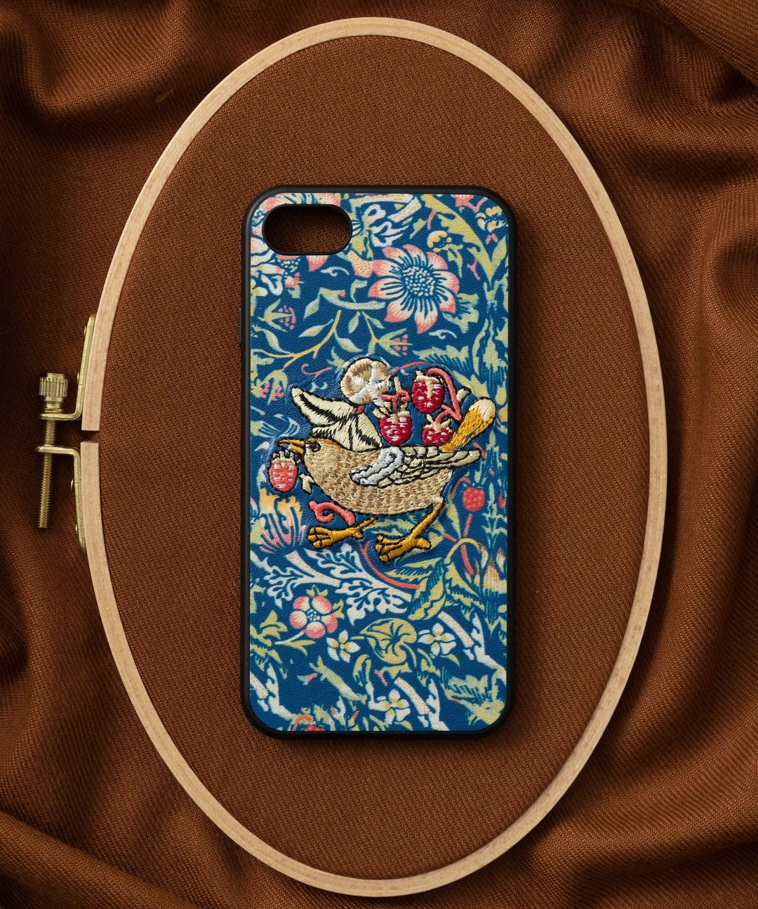 3D 刺绣智慧型手机保护壳 iPhone 7/8/SE（第 2/3 代）PU 皮革 William Morris 猫动物 01:NAG1348 - 手机壳/手机套 - 塑料 多色