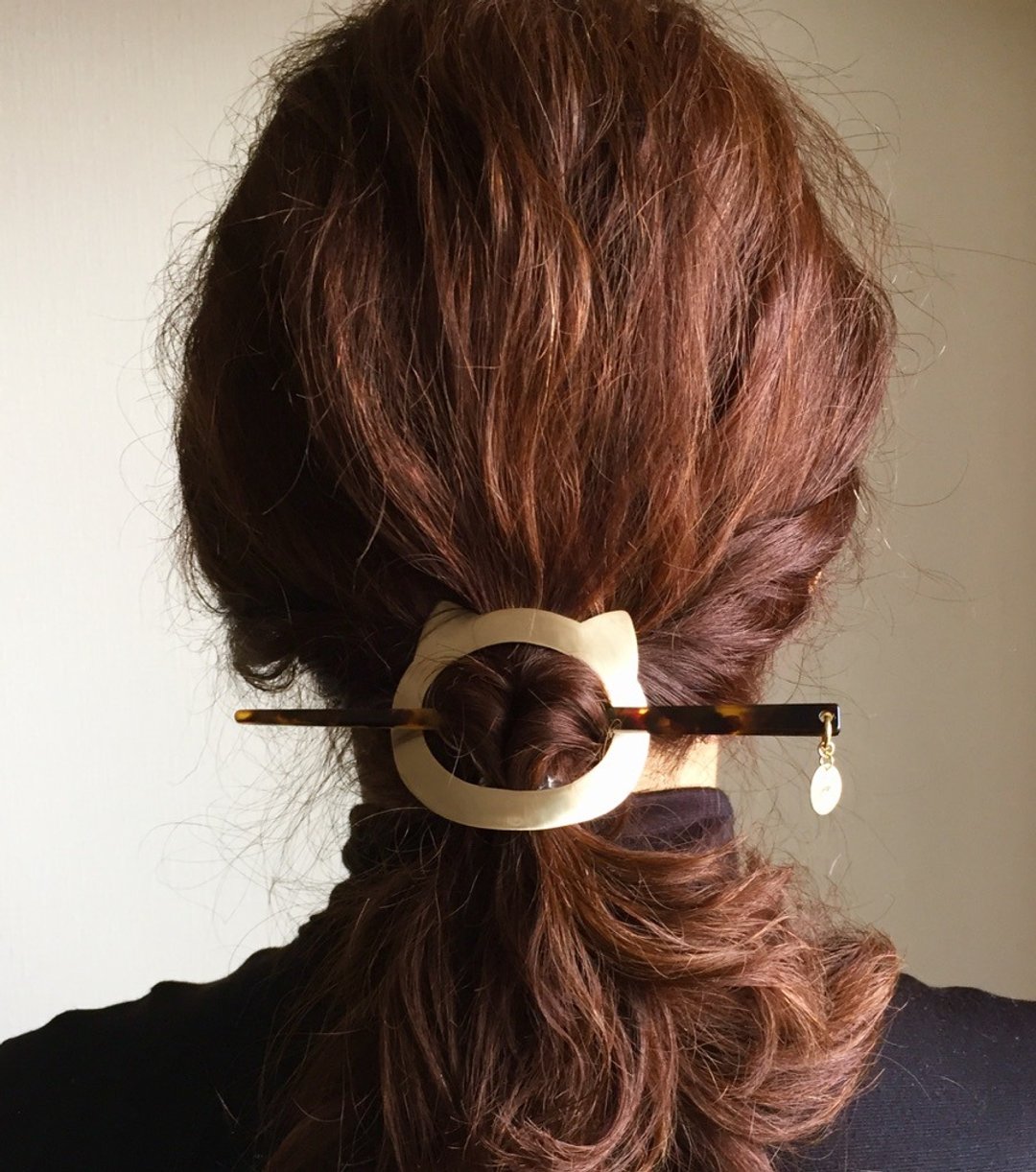 cat face barette (hairpin) Nekomageste - 发饰 - 其他金属 金色