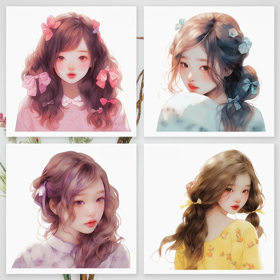 纯粹少女贴纸 4款 (honne market) - 贴纸 - 纸 多色