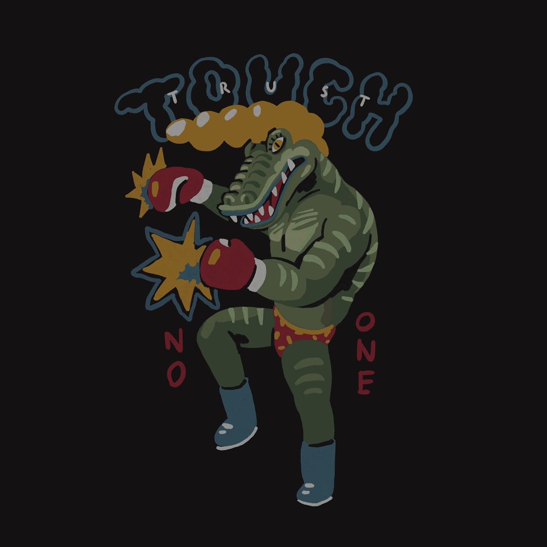 Crocodile Embroidery T-Shirt - 女装 T 恤 - 棉 黑色