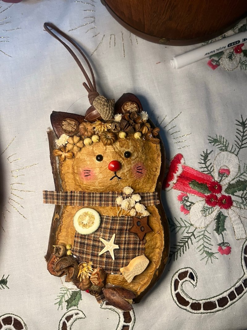 小猫与阿柴 双面豆荚挂件 - 吊饰 - 植物．花 