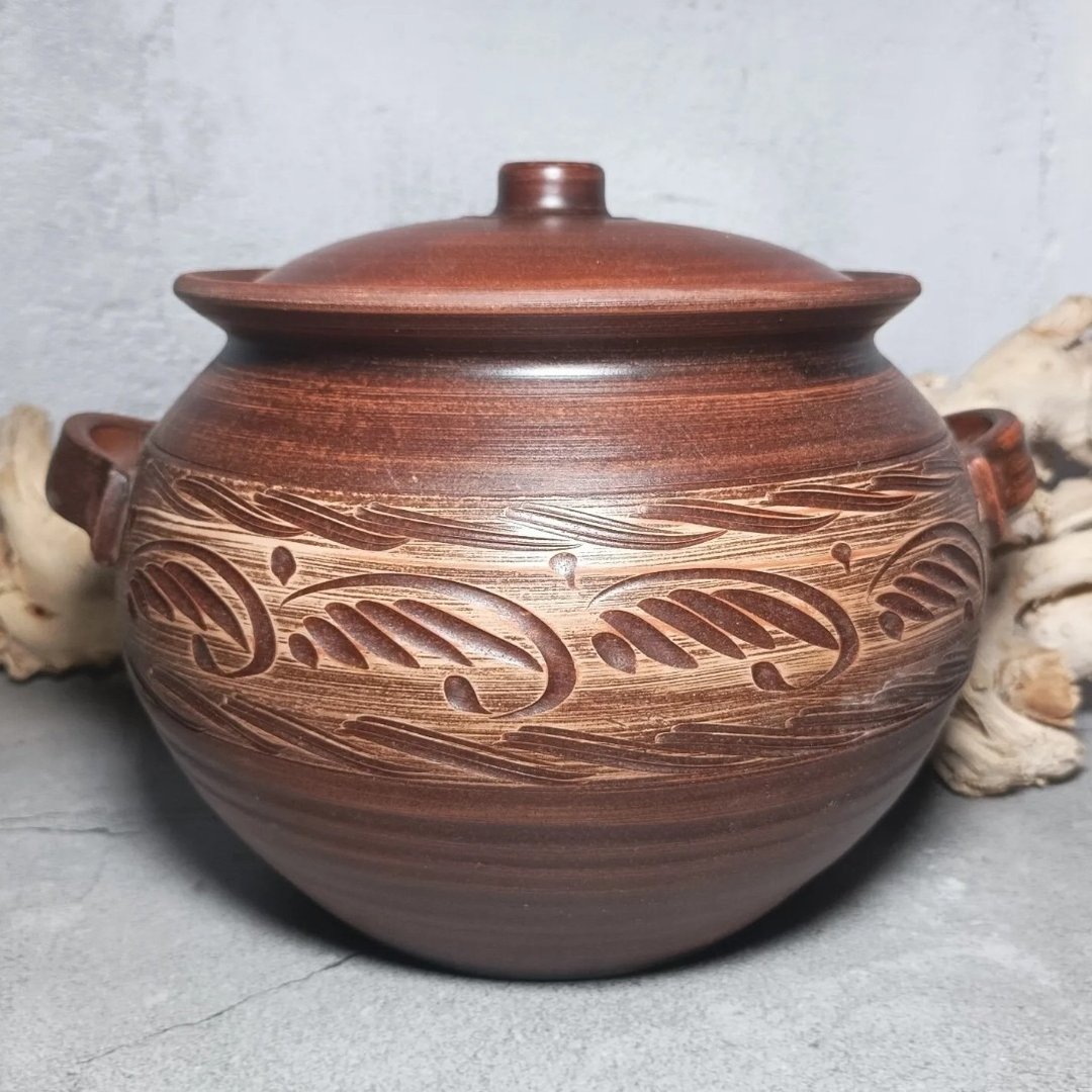 陶器大砂锅 5000 毫升手工红粘土烹饪锅 - 锅具/烤盘 - 粘土 