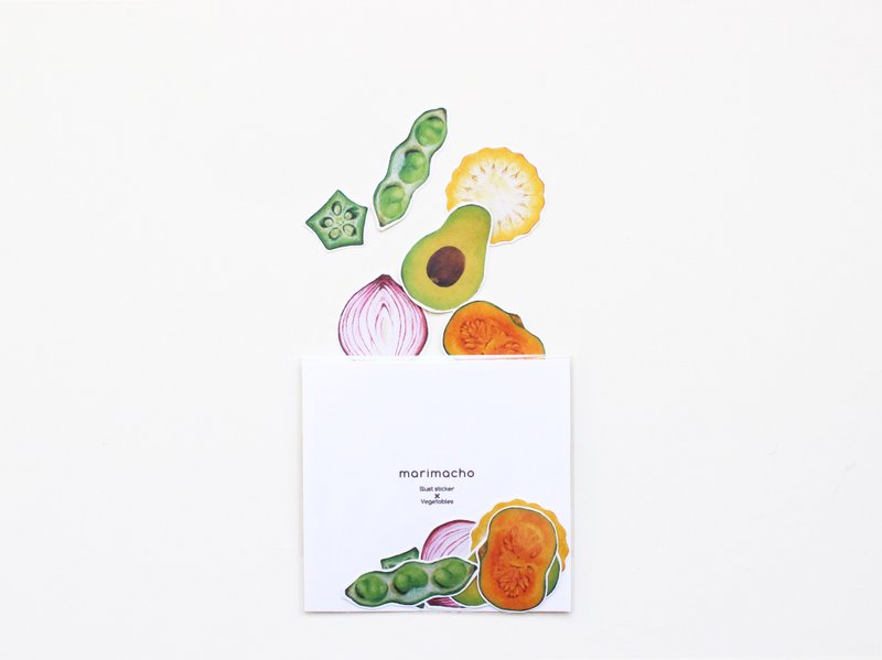 Illustrations flake seal -Vegetables- - 贴纸 - 纸 绿色