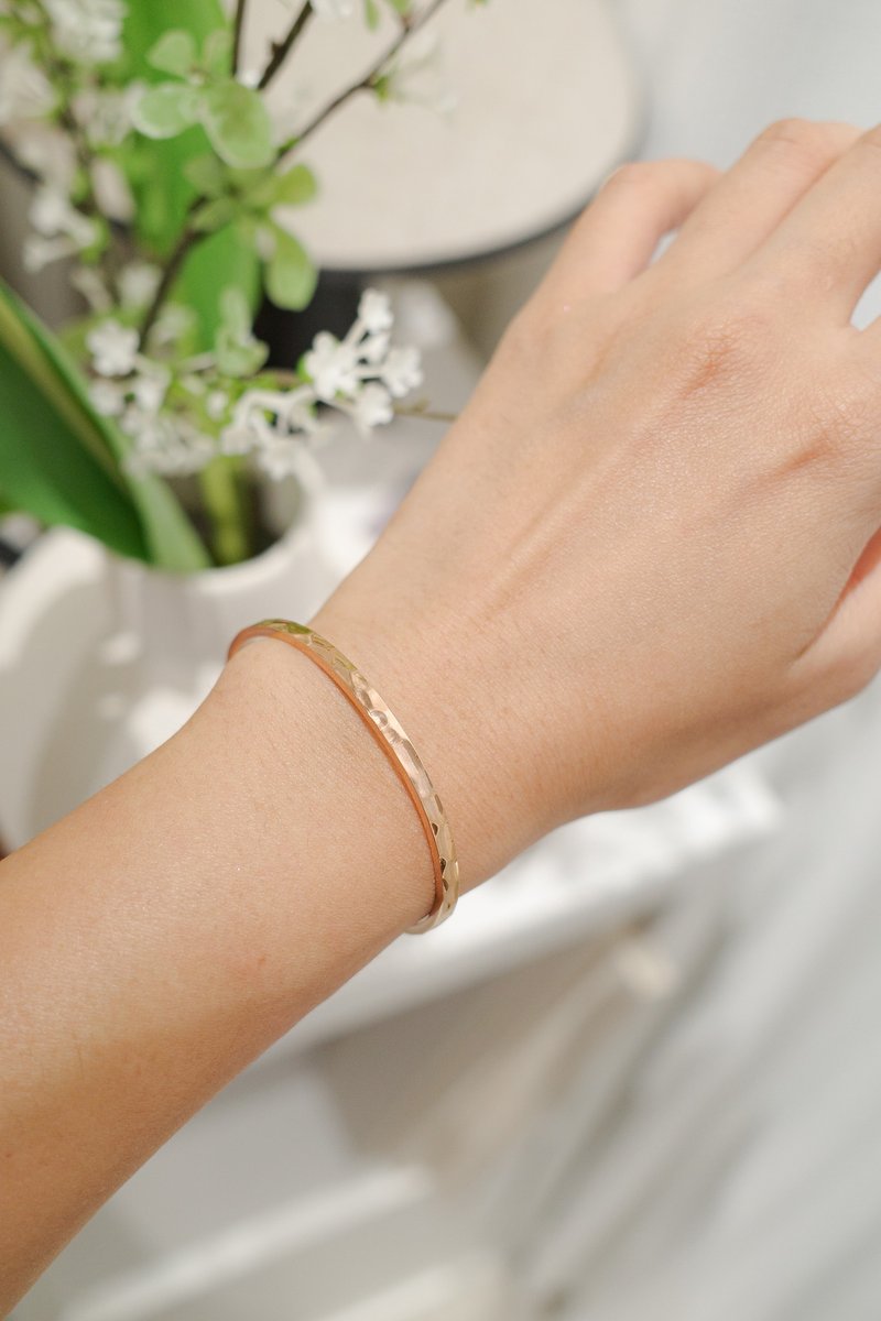 Plain Bangle 锤纹 钛钢 定制 刻字 手镯 - 手链/手环 - 不锈钢 蓝色