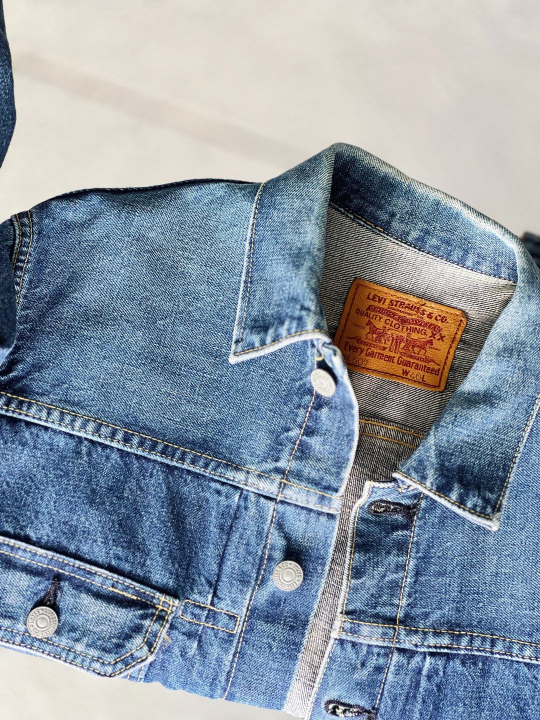 levis / 507xx type2 双口袋经典素面版型 古着丹宁牛仔外套 - 男装外套 - 棉．麻 蓝色