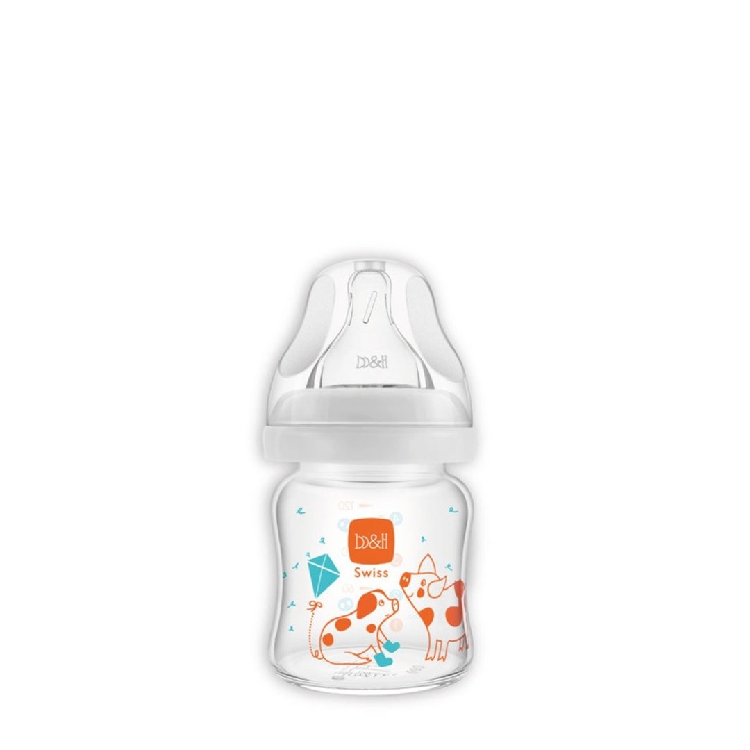 b&h 宽口径玻璃奶瓶 120ml配贝赫奶嘴 (小猪) - 奶瓶/奶嘴 - 其他材质 透明