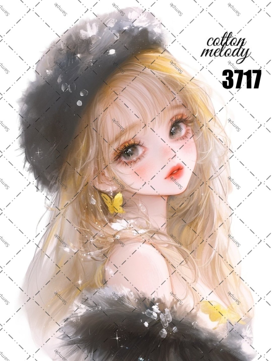 original sticker no.3717 人物贴纸 原创贴纸 原创人物贴纸 装饰贴纸 cotton melody - 贴纸 - 纸 