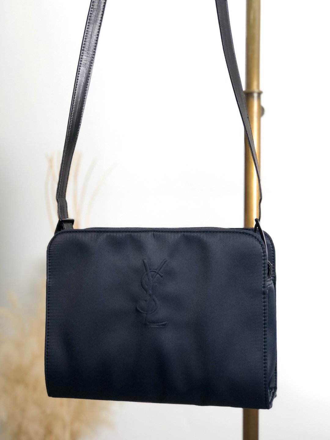 【 日本直送 名牌中古包 】Yves Saint Laurent YSL 侧背包 海军蓝 尼龙 vintage iav52t - 侧背包/斜挎包 - 真皮 蓝色