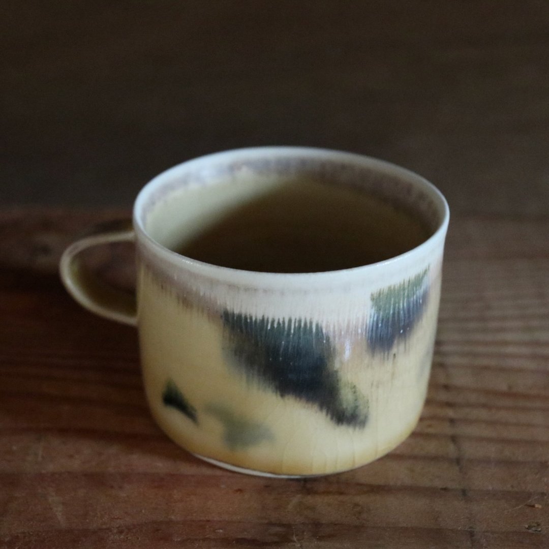 鹅黄流墨柴烧单品杯_I - 咖啡杯/马克杯 - 瓷 橘色