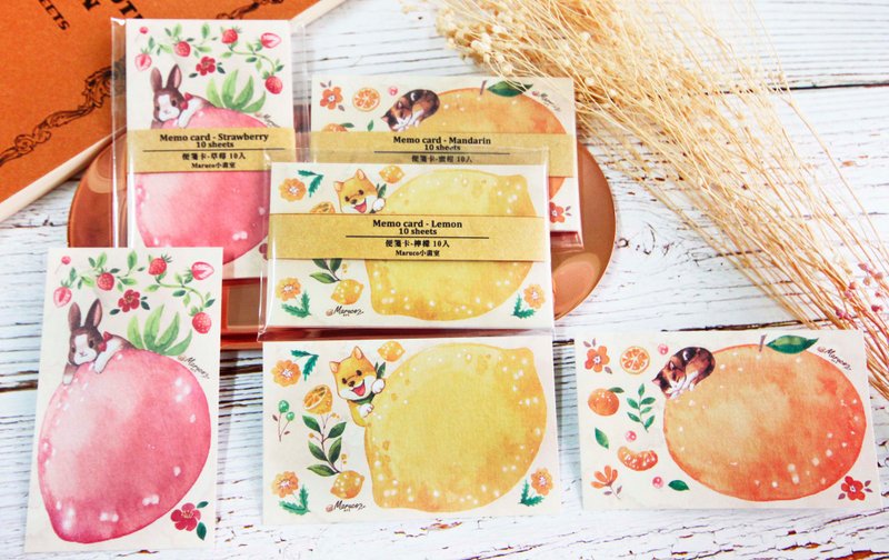 缤纷水果便笺卡-三款样式一组 - 便条纸/标签贴 - 纸 多色