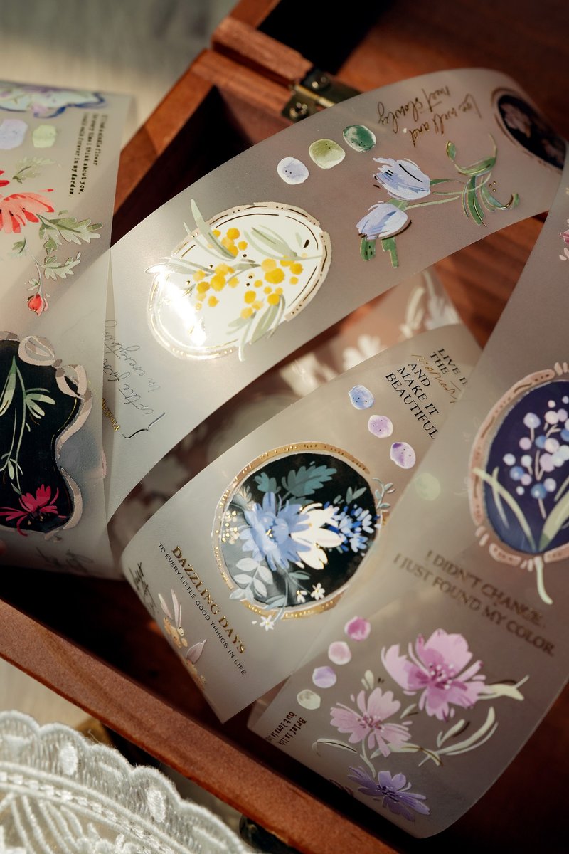 烫金雾面PET胶带(特油含离型纸) - 饰花语集 - 纸胶带 - 纸 多色