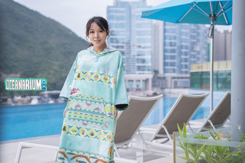 海兔湖水绿斗篷快干毛巾 - 女装运动衣 - 其他人造纤维 绿色