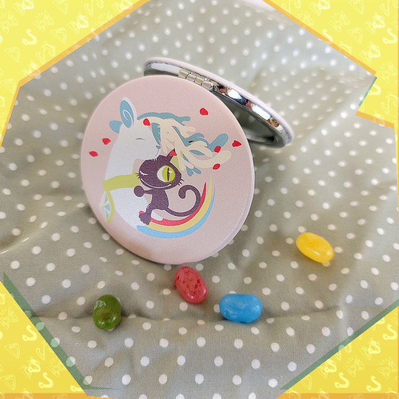 【新品上市】Papano彩虹小鹿圆镜 - 彩妆刷具/镜子/梳子 - 玻璃 白色