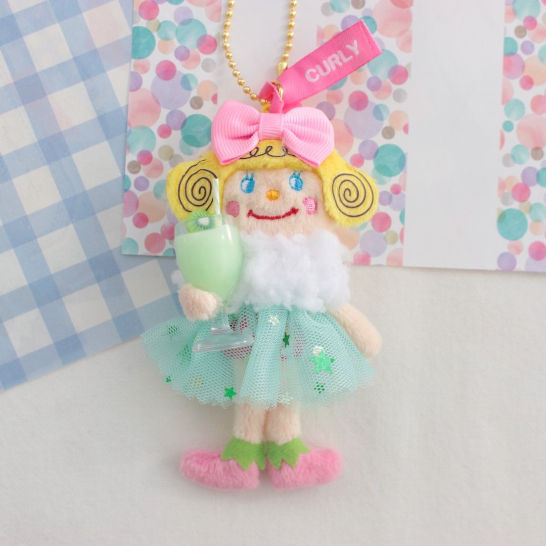 mascot bag charm / Ichigochan x Mint - 钥匙链/钥匙包 - 棉．麻 蓝色