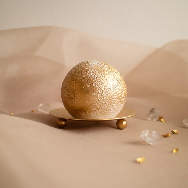 【tiny moon stone】芳香石　奇妙　满月 - 香薰/精油/线香 - 陶 金色