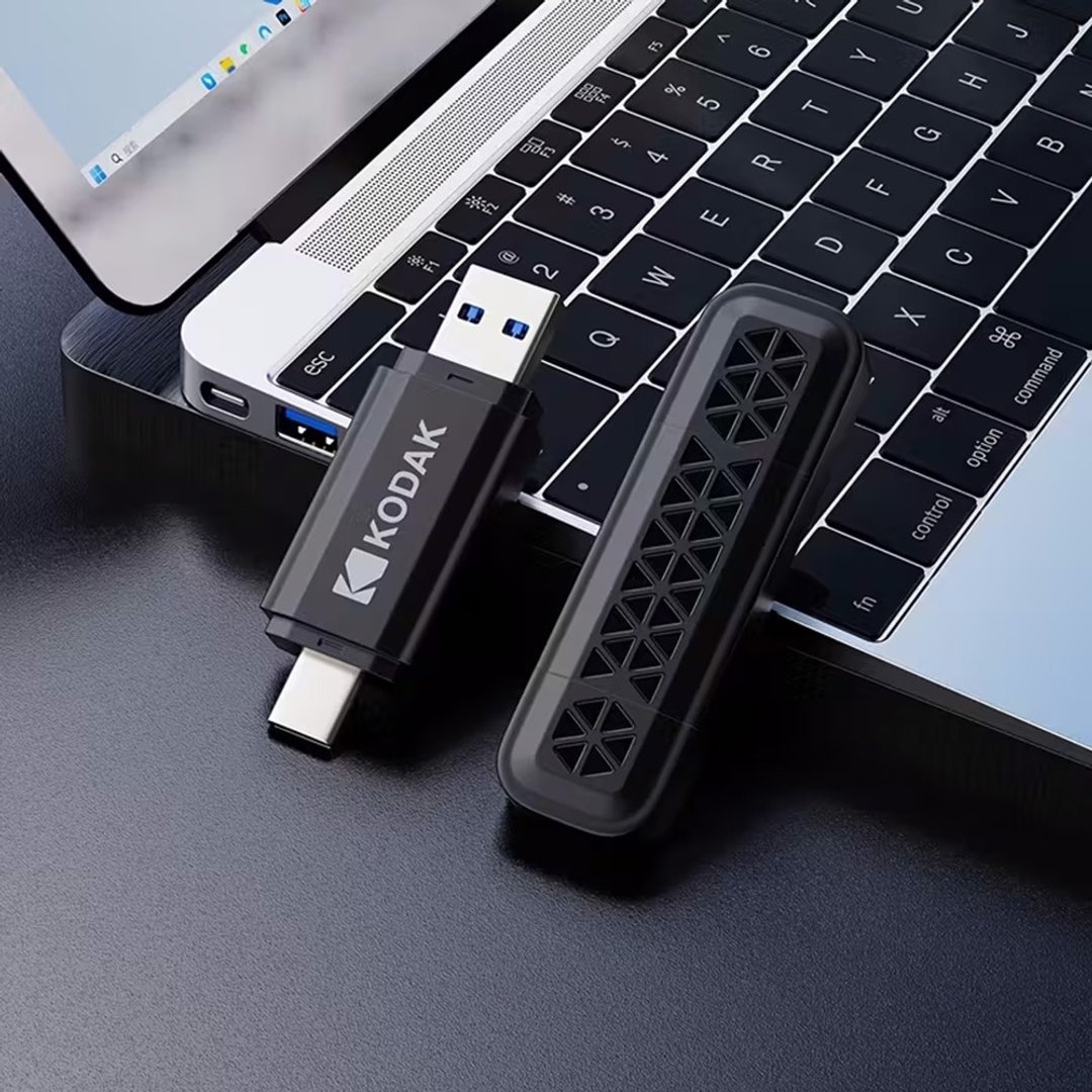 【Kodak 柯达】K143D USB-C 3.2 Gen1 OTG 高速双模式随身碟 - U盘 - 其他金属 黑色