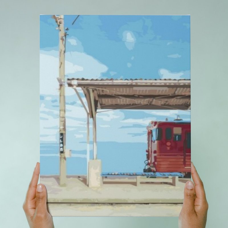 爱媛-下滩车站 创意数字油画 【销售排行榜 】 - 插画/绘画/写字 - 其他材质 
