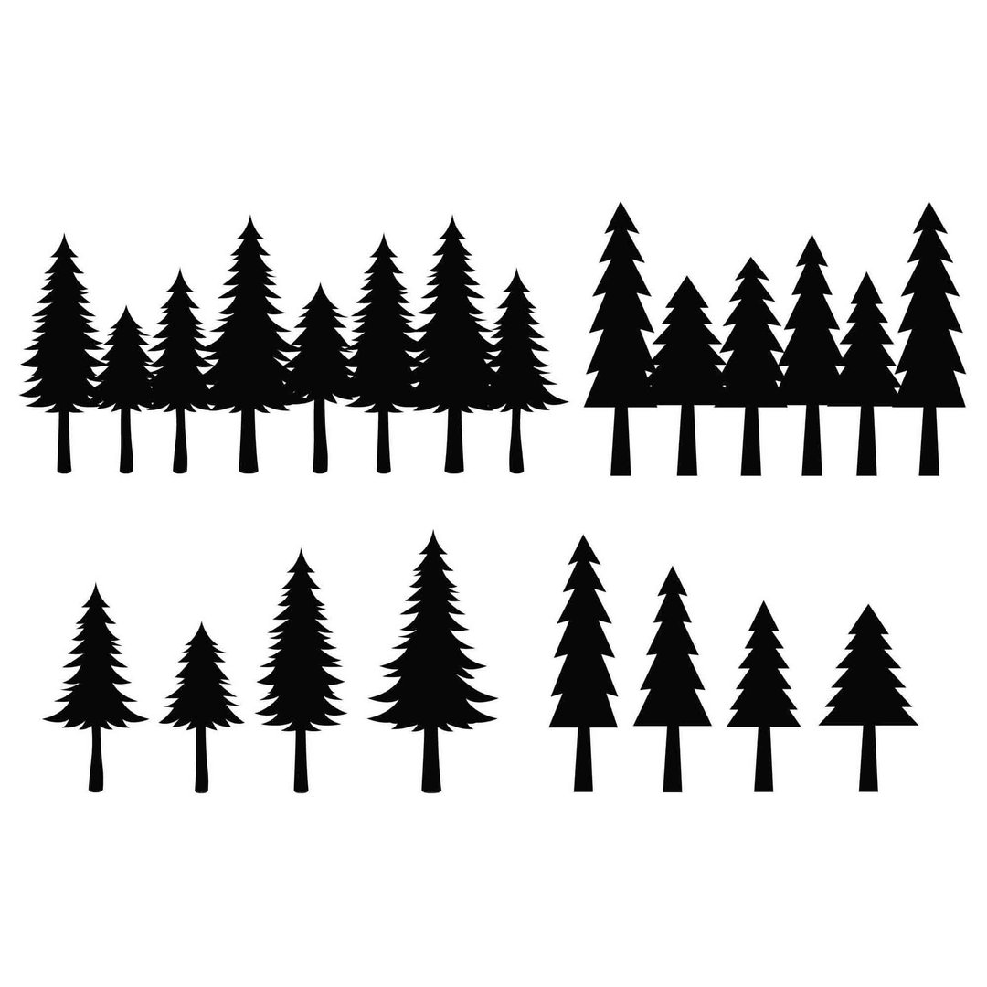 Pine tree svg, fir tree svg, spruce tree svg, forest svg, forest trees svg, SVG - 图文模板设计 - 其他材质 