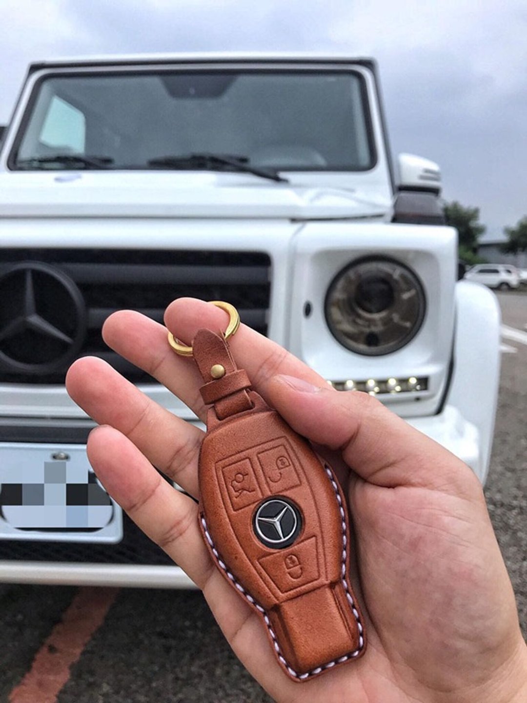 【现货版】奔驰 Benz A250 C300 W205 W213 汽车钥匙包钥匙皮套 - 钥匙链/钥匙包 - 真皮 