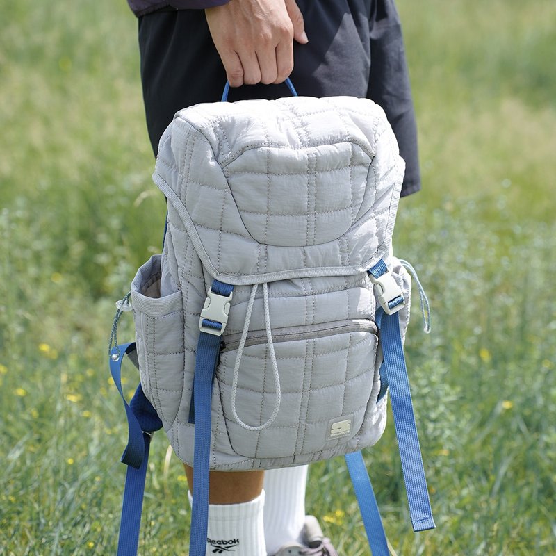 冬日公园 户外登山徒步 大容量轻量扩容翻盖抽绳双肩后背包 蓝 - 后背包/双肩包 - 尼龙 